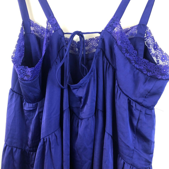 Free People Swing Chemise Lace Tiered Babydoll Y2K Style Purple Women's Large - Picture 4 of 10